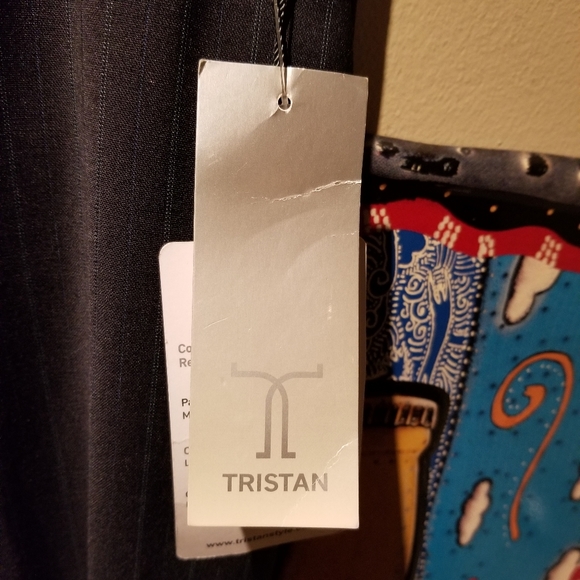 TRISTAN Navy Blue Pinstripe Trousers (Size 1) - Picture 10 of 14